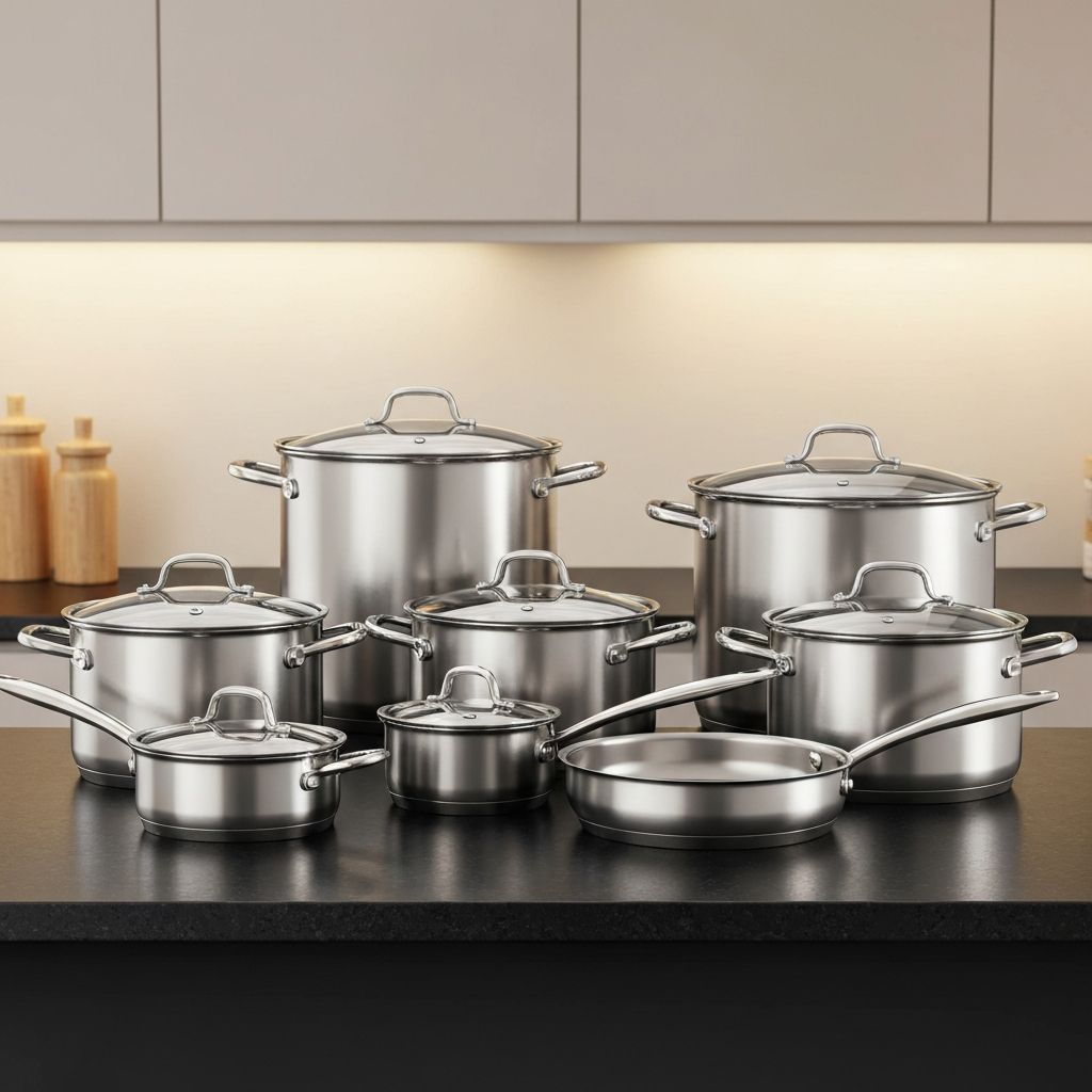 Complete Princess House cookware set with pots, pans, and lids